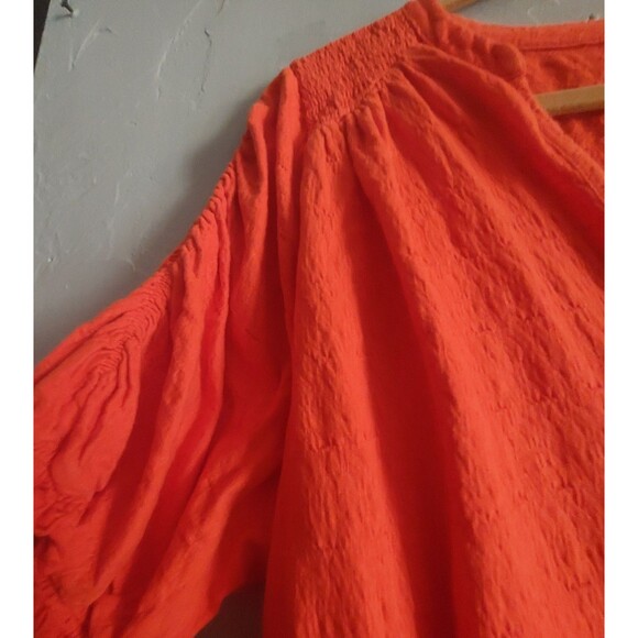 Free People Fever Dream Swing Blouse Orange like New - Picture 4 of 9